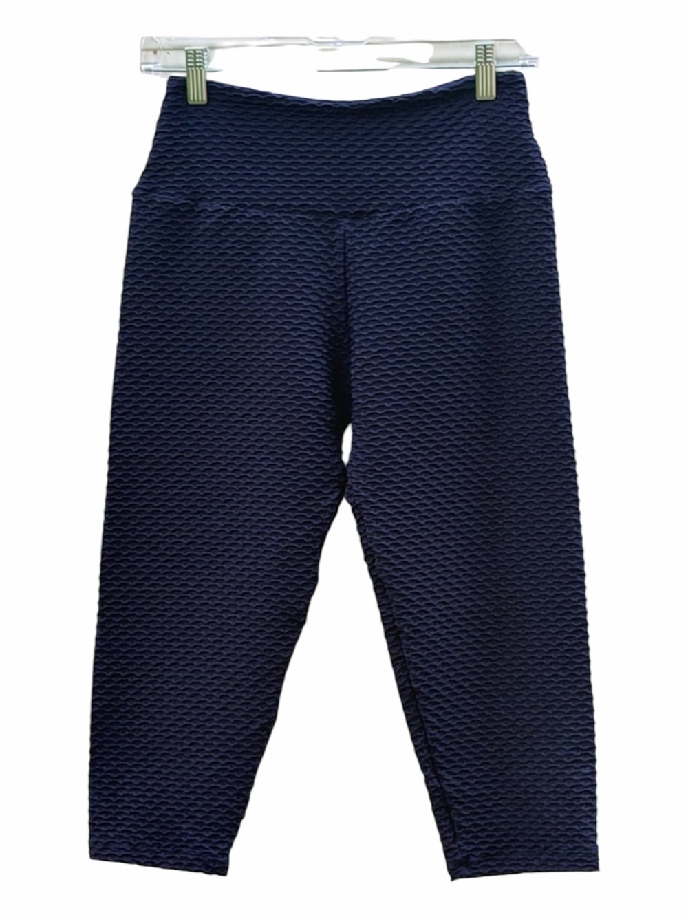 Booty by Brabants Midnight Blue Textured High-Waist Leggings- Curvy-workout
